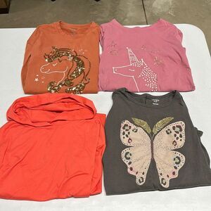 😍 Lot of 4 Girls Shirts Tops Size L (10-12) Bundle